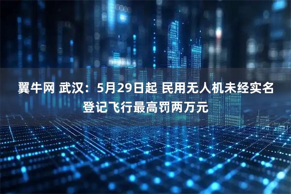 翼牛网 武汉：5月29日起 民用无人机未经实名登记飞行最高罚两万元